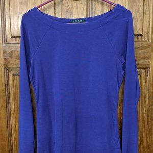 Ralph Lauren Purple Boat Neck Long Sleeve Top